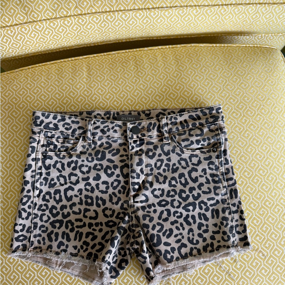 DL1961 Animal Print Jean Shorts